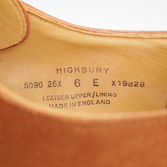 美品★クロケット&ジョーンズ 6E【現行定価10万円以上★HIGHBURY/ハイバリー】348ラスト/Vフロント/スエード/茶/Crockett&Jones★o062