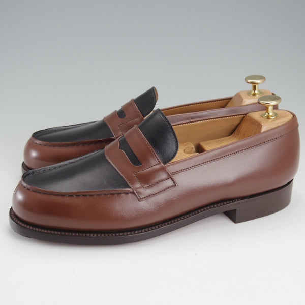 未使用★J.M.ウエストン 7D【定価￥156,200-★トゥモローランド別注/180】コンビ仕様/コインローファー/41ラスト/茶×黒/Weston★n573