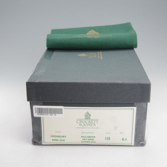 美品★クロケット&ジョーンズ 6E【現行定価10万円以上★HIGHBURY/ハイバリー】348ラスト/Vフロント/スエード/茶/Crockett&Jones★o062