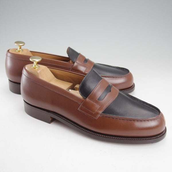 未使用★J.M.ウエストン 7D【定価￥156,200-★トゥモローランド別注/180】コンビ仕様/コインローファー/41ラスト/茶×黒/Weston★n573