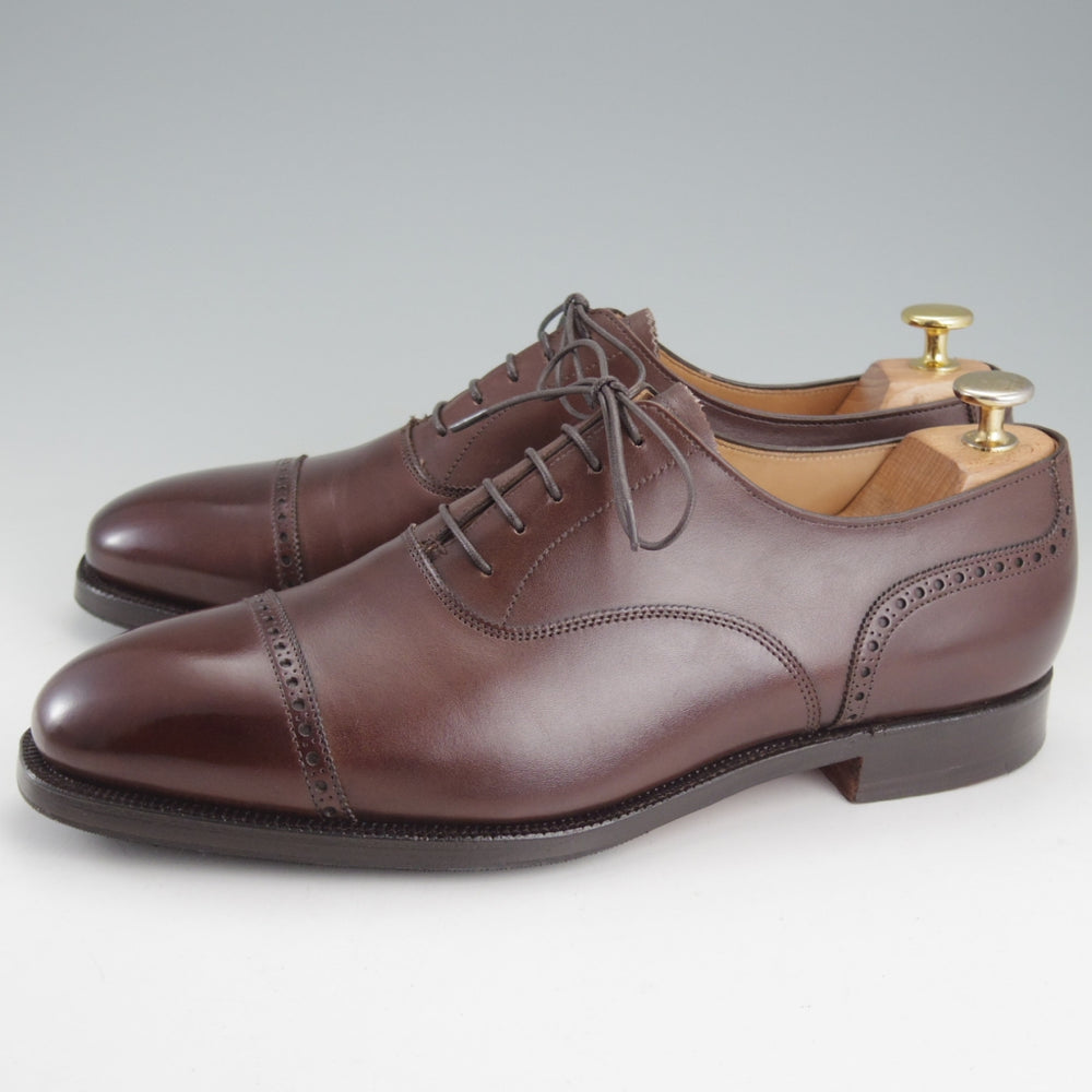 極美品★クロケット&ジョーンズ 8E【現行定価10万円以上★FAIRFORD/パンチドキャップトゥ】318ラスト/カーフ/濃茶/Crockett&Jones★p165