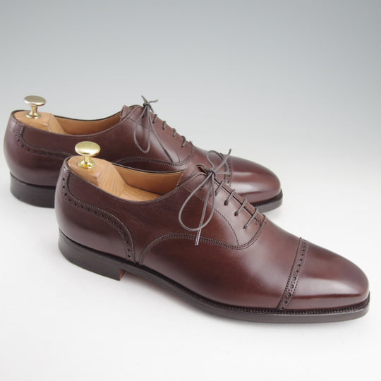 極美品★クロケット&ジョーンズ 8E【現行定価10万円以上★FAIRFORD/パンチドキャップトゥ】318ラスト/カーフ/濃茶/Crockett&Jones★p165