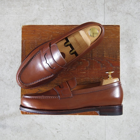 未使用★ジャランスリワヤ SIZE 5.5【定価￥37,400-★コインローファー/98589】18045ラスト/ カーフ/茶/メンズ/JALAN SRIWIJAWA★n582