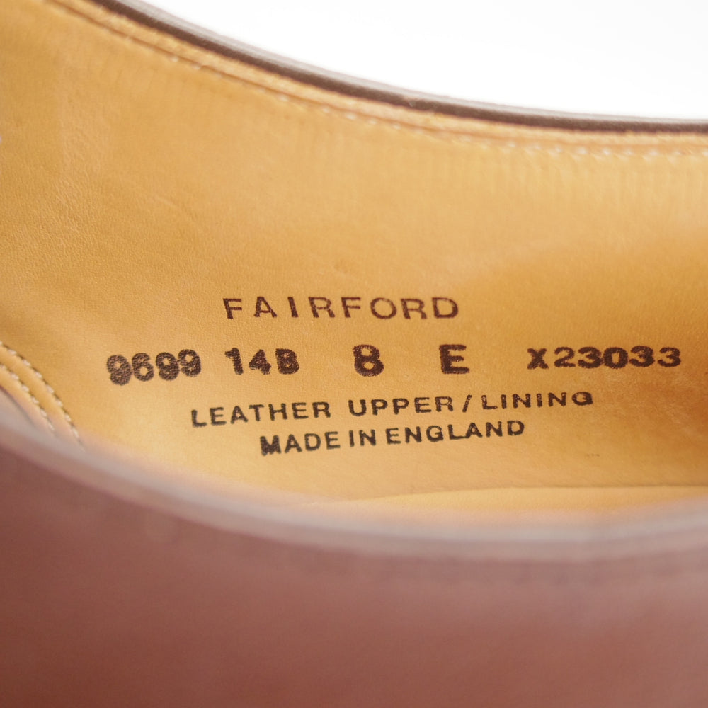 極美品★クロケット&ジョーンズ 8E【現行定価10万円以上★FAIRFORD/パンチドキャップトゥ】318ラスト/カーフ/濃茶/Crockett&Jones★p165