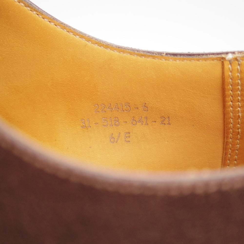 極美品★J.M.ウエストン 6.5E【現行定価￥176,000-★ゴルフ/GOLF】641/31ラスト/Uチップ/スエード/濃茶/Weston/ウェストン★o065