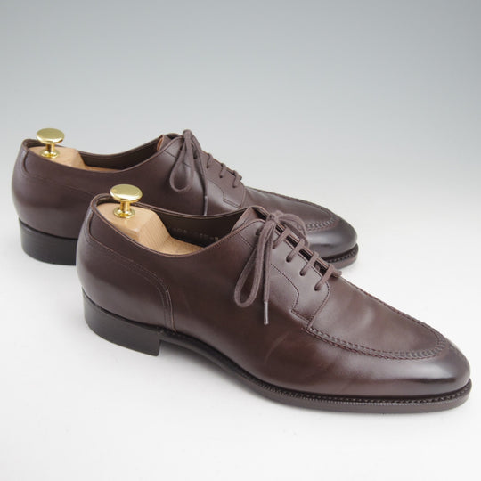 美品★三陽山長 SIZE 7.5【定価￥154,000-★匠 勘三郎/純正シューツリー付】フレキシブルグッドイヤーウェルト製法/Uチップ/濃茶★p156