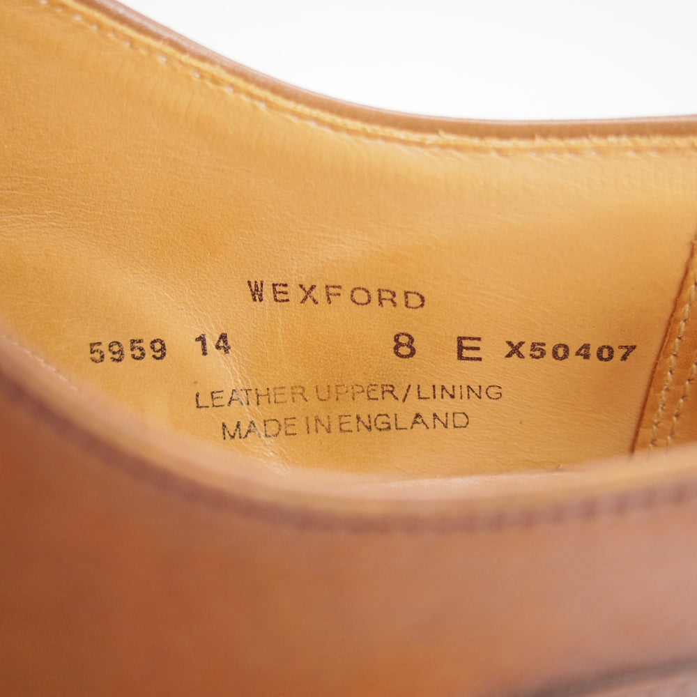 美品★クロケット&ジョーンズ 8E【リッジウェイソール仕様★WEXFORD/ウェクスフォード】371ラスト/Uチップ/濃茶/Crockett&Jones★o602