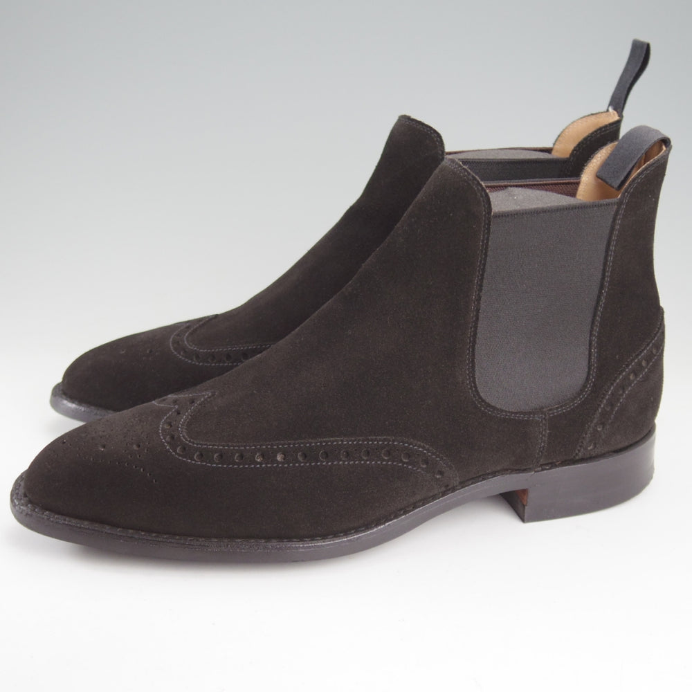 美品★クロケット&ジョーンズ 7.5E【現行定価10万円以上★NEWBURY 2/サイドゴアブーツ】318ラスト/スエード/黒/Crockett&Jones★o603