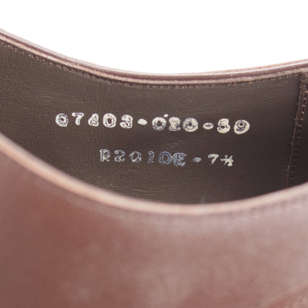 美品★三陽山長 SIZE 7.5【定価￥154,000-★匠 勘三郎/純正シューツリー付】フレキシブルグッドイヤーウェルト製法/Uチップ/濃茶★p156