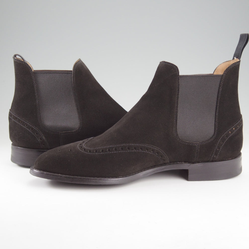 美品★クロケット&ジョーンズ 7.5E【現行定価10万円以上★NEWBURY 2/サイドゴアブーツ】318ラスト/スエード/黒/Crockett&Jones★o603
