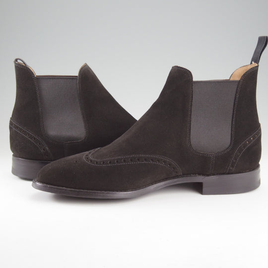 美品★クロケット&ジョーンズ 7.5E【現行定価10万円以上★NEWBURY 2/サイドゴアブーツ】318ラスト/スエード/黒/Crockett&Jones★o603