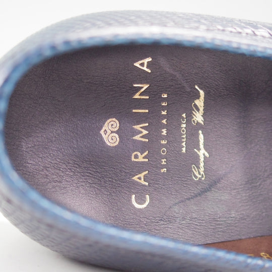 未使用★(スペイン製)カルミナ SIZE 6【現行定価20万円以上★リザード革/コインローファー/80578】GENOVAラスト/紺/メンズ/CARMINA★n577