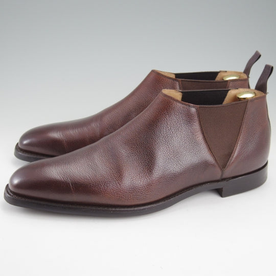 極美品★クロケット&ジョーンズ 9E【定価￥137,500-★サイドゴアブーツ/DEENE】348ラスト/グレインレザー/濃茶/Crockett&Jones★n578