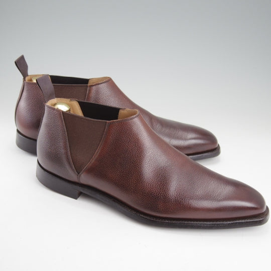 極美品★クロケット&ジョーンズ 9E【定価￥137,500-★サイドゴアブーツ/DEENE】348ラスト/グレインレザー/濃茶/Crockett&Jones★n578