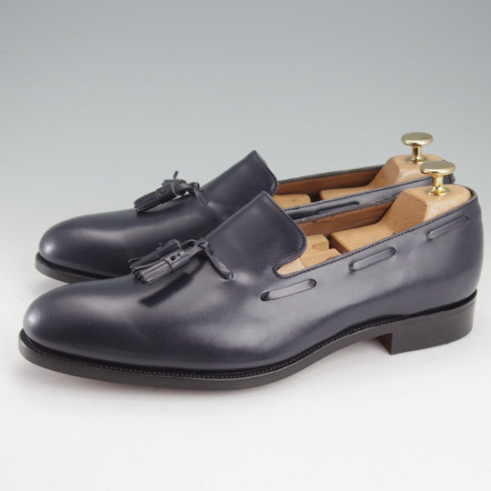 未使用★(英)アルフレッド・サージェント 8E【グッドイヤーウェルテッド製法★タッセルローファー/HUGH】カーフ/紺/ALFRED SARGENT★o069