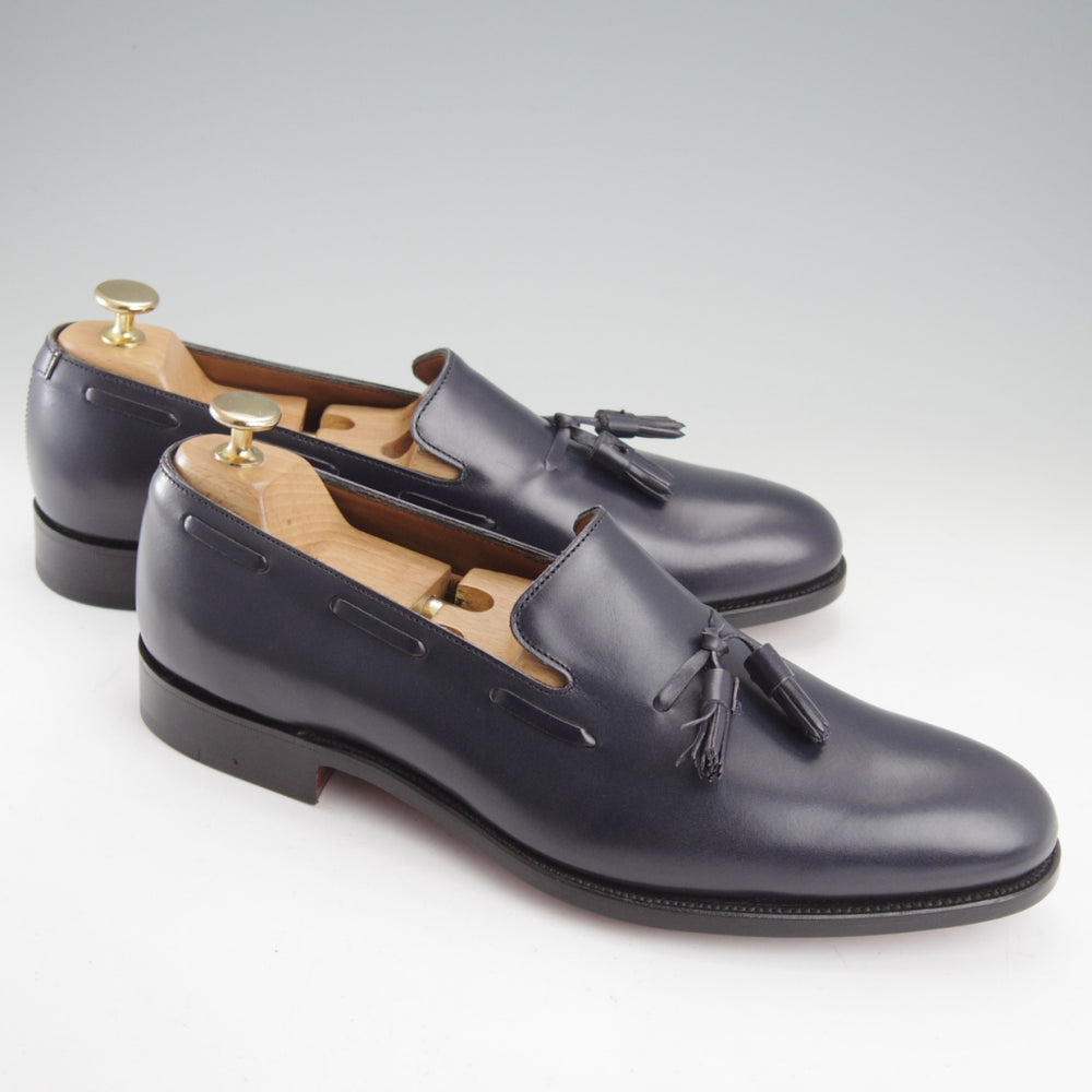 未使用★(英)アルフレッド・サージェント 8E【グッドイヤーウェルテッド製法★タッセルローファー/HUGH】カーフ/紺/ALFRED SARGENT★o069