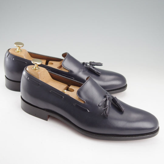 未使用★(英)アルフレッド・サージェント 8E【グッドイヤーウェルテッド製法★タッセルローファー/HUGH】カーフ/紺/ALFRED SARGENT★o069