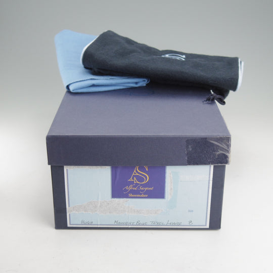 未使用★(英)アルフレッド・サージェント 8E【グッドイヤーウェルテッド製法★タッセルローファー/HUGH】カーフ/紺/ALFRED SARGENT★o069