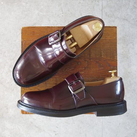 極上★チャーチ 55F/UK5.5【貴重★SHANNONと同じ103ラスト/WREXHAM】モンクストラップ/ポリッシュドバインダーカーフ/赤茶/Church's★o615