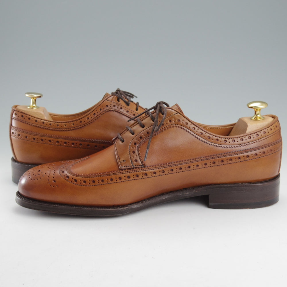 未使用★(英)Herring Shoes/ヘリングシューズ 8.5F【茶系コードバン仕様★CRAWLEY/ロングウイング】クローリー/TAN/茶/メンズ★o071