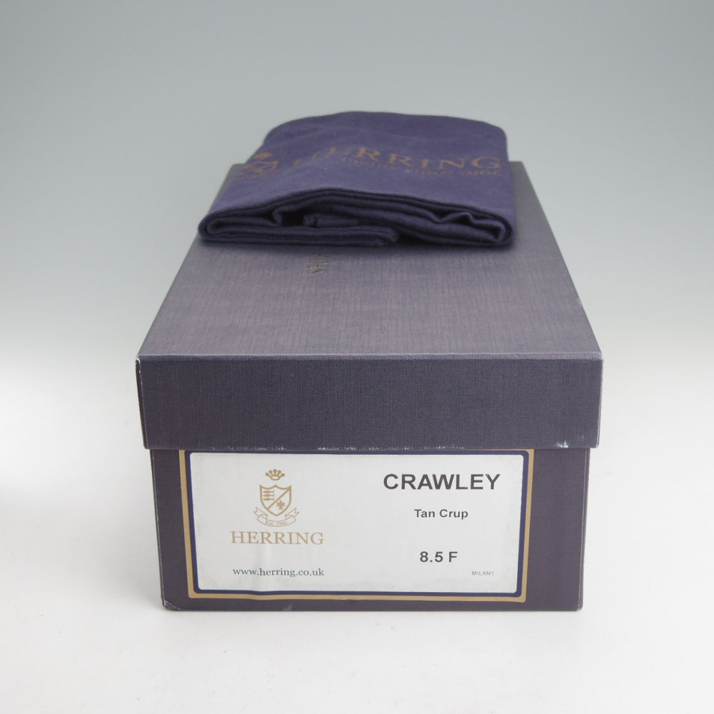 未使用★(英)Herring Shoes/ヘリングシューズ 8.5F【茶系コードバン仕様★CRAWLEY/ロングウイング】クローリー/TAN/茶/メンズ★o071