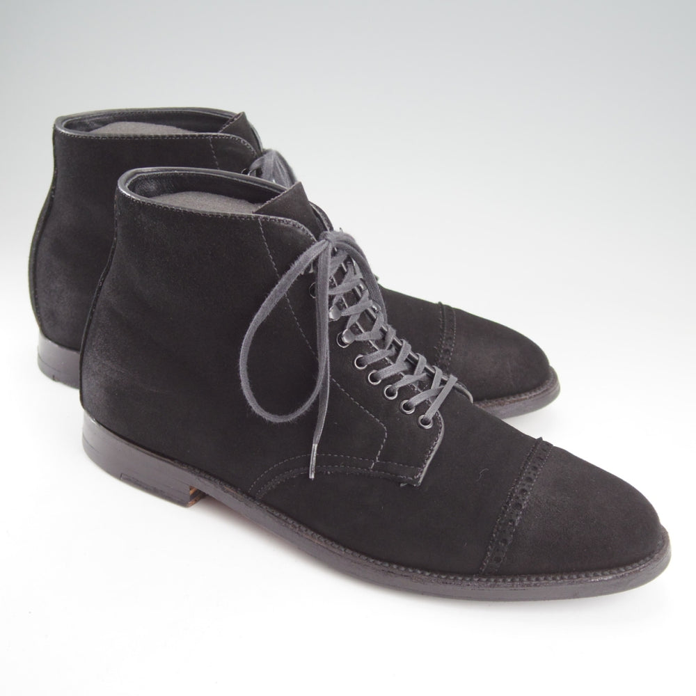 美品★オールデン 9D【現行定価17万円以上★(米)LEFFOT別注/D6828F】アバディーンラスト/レースアップブーツ/スエード/黒/ALDEN★o072