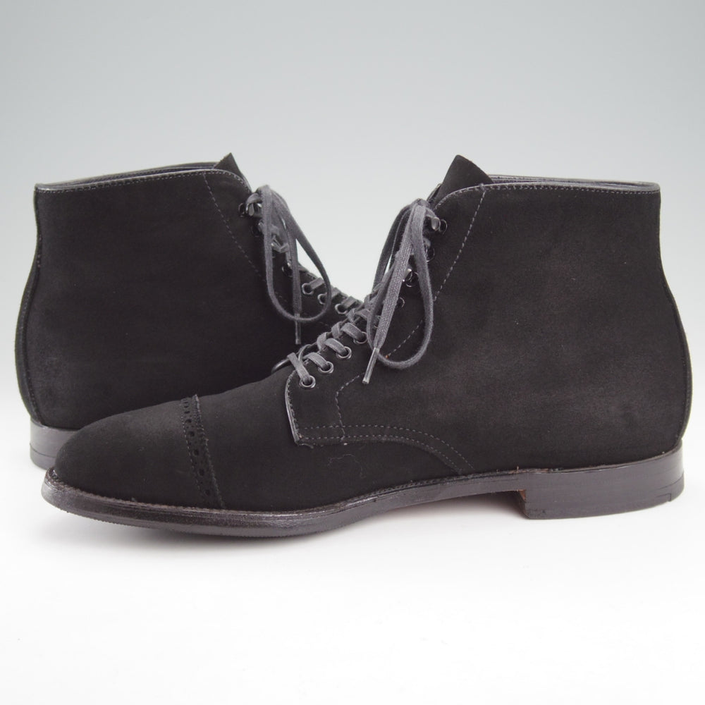 美品★オールデン 9D【現行定価17万円以上★(米)LEFFOT別注/D6828F】アバディーンラスト/レースアップブーツ/スエード/黒/ALDEN★o072