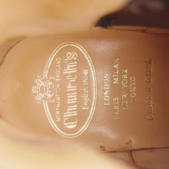 極美品★チャーチ 75F/UK7.5【5都市ロゴ★KETSBY/サイドゴアブーツ】103Bラスト/ポリッシュドバインダーカーフ/黒/Church's★o073