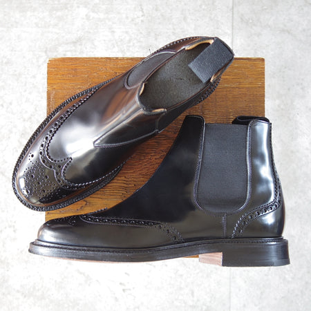 極美品★チャーチ 75F/UK7.5【5都市ロゴ★KETSBY/サイドゴアブーツ】103Bラスト/ポリッシュドバインダーカーフ/黒/Church's★o073