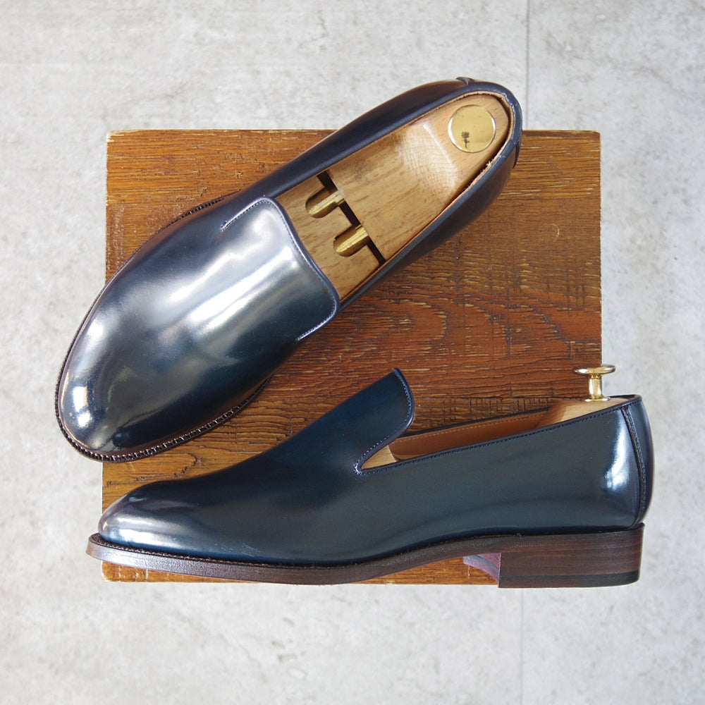 未使用★THE HARVEY/ザ・ハーヴィー SIZE 40【定価￥107,800-★コードバン/KNIGHTSBRIDGE】ローファー/スリッポン/紺/メンズ★o080