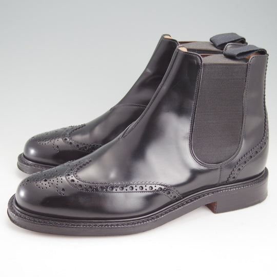 極美品★チャーチ 75F/UK7.5【5都市ロゴ★KETSBY/サイドゴアブーツ】103Bラスト/ポリッシュドバインダーカーフ/黒/Church's★o073