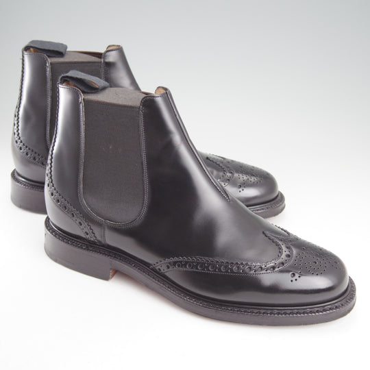 極美品★チャーチ 75F/UK7.5【5都市ロゴ★KETSBY/サイドゴアブーツ】103Bラスト/ポリッシュドバインダーカーフ/黒/Church's★o073