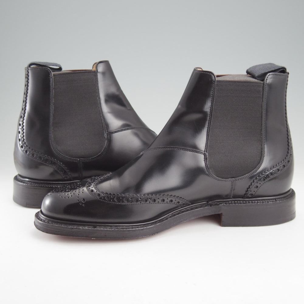 極美品★チャーチ 75F/UK7.5【5都市ロゴ★KETSBY/サイドゴアブーツ】103Bラスト/ポリッシュドバインダーカーフ/黒/Church's★o073