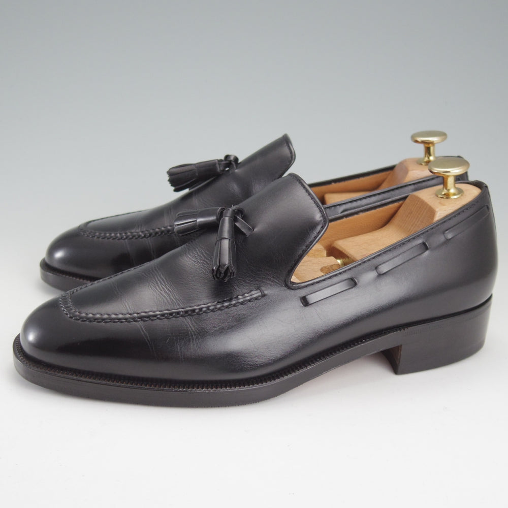 極上★(伊)タニノクリスチー SIZE 5.5【定価10万円以上★タッセルローファー/黒】カーフ/メンズ/TANINO CRISCI★o079