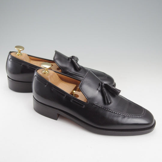 極上★(伊)タニノクリスチー SIZE 5.5【定価10万円以上★タッセルローファー/黒】カーフ/メンズ/TANINO CRISCI★o079
