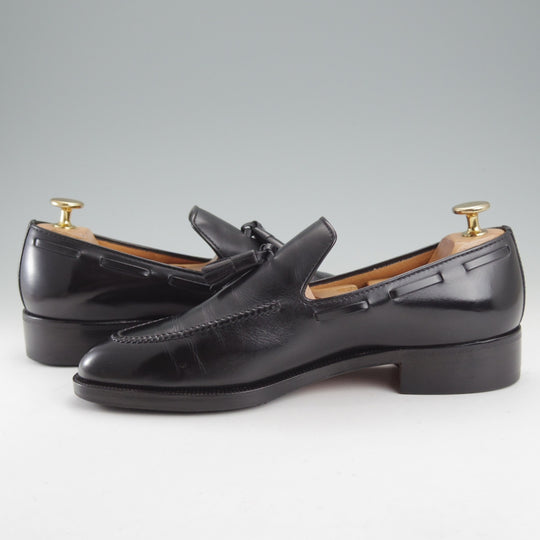 極上★(伊)タニノクリスチー SIZE 5.5【定価10万円以上★タッセルローファー/黒】カーフ/メンズ/TANINO CRISCI★o079