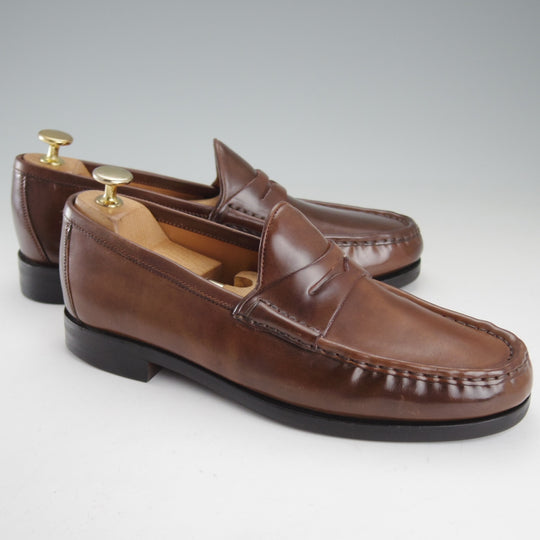 極上★(スペイン製)カルミナ SIZE 6【注文価格17万円程度★茶系コードバン仕様/コインローファー】80789/XIMラスト/メンズ/CARMINA★o617