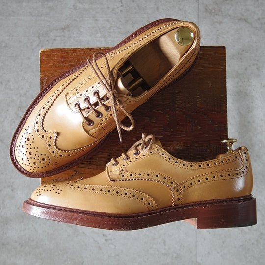 ほぼ試着程度★トリッカーズ SIZE 9【定価￥132,000-★BOURTON/バートン】5633/カントリーシューズ/カーフ/薄茶/メンズ/Tricker's★n599