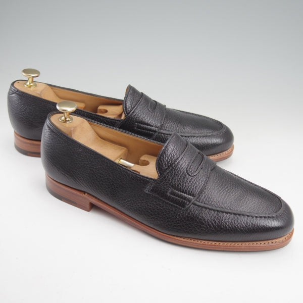 極美品★ジョンロブ 7.5E【定価￥269,500-★LOPEZ/ロペス/TENSILE】4395ラスト/コインローファー/シボ革/黒/メンズ/JOHN LOBB★n590