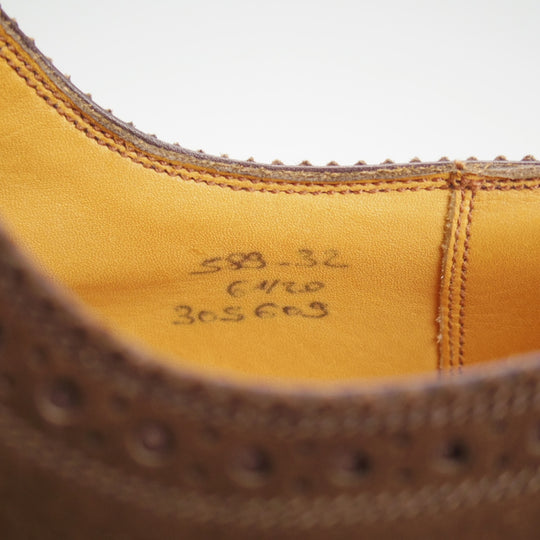 美品★J.M.ウエストン 6.5D【貴重★589/フルブローグ/32ラスト】旧ロゴ/スエード/濃茶/メンズ/ビンテージ/Weston/ウェストン★o082