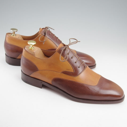 未使用★(仏)ベルルッティ SIZE 8【貴重★エレガントコレクション/クレセントブローグ】カーフ/コンビ/濃茶×薄茶/メンズ/Berluti★n591