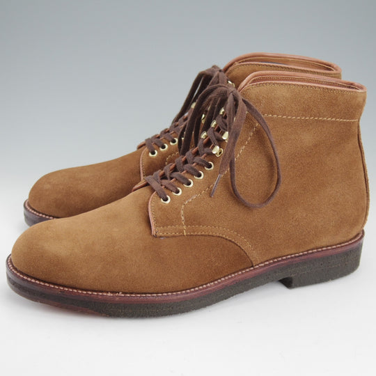 未使用★オールデン 8.5D【貴重★ブルックスブラザーズ別注/ツリー付/09187】レースアップブーツ/スエード/茶/BROOKS BROTHERS/ALDEN★o084