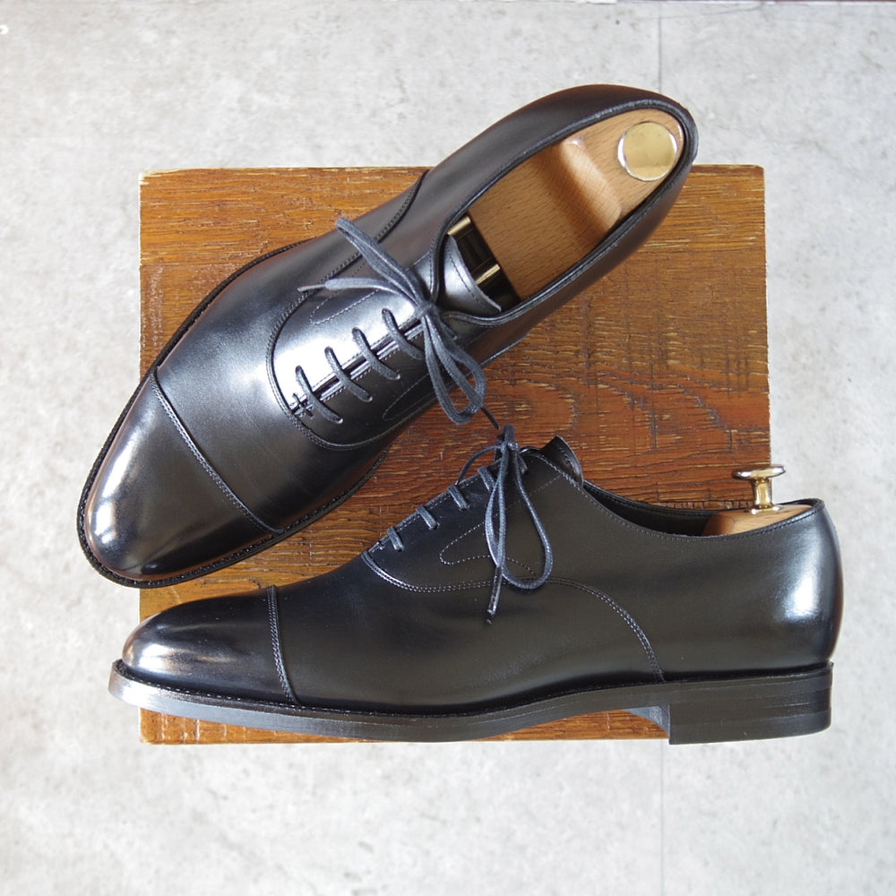 極美品★三陽山長 SIZE 7.5【現行定価￥99,000-★純正ツリー付き/友二郎/R2010ラスト】ストレートチップ/黒/TOMOJIRO/Sanyo Yamacho★o631