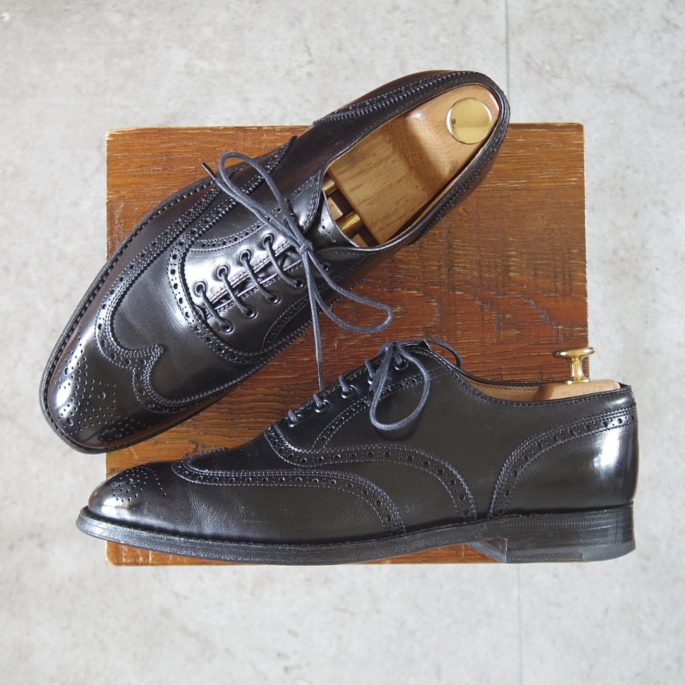 極上★オールデン 8D【貴重★ブルックスブラザーズ別注/1350】フルブローグ/カーフ/黒/BROOKS BROTHERS/ALDEN★p190