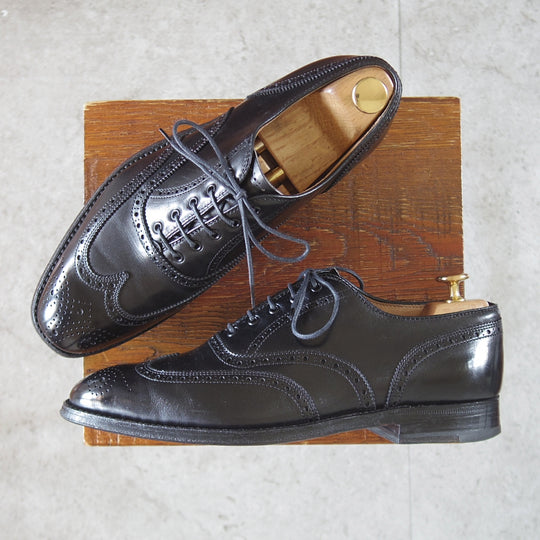 極上★オールデン 8D【貴重★ブルックスブラザーズ別注/1350】フルブローグ/カーフ/黒/BROOKS BROTHERS/ALDEN★p190