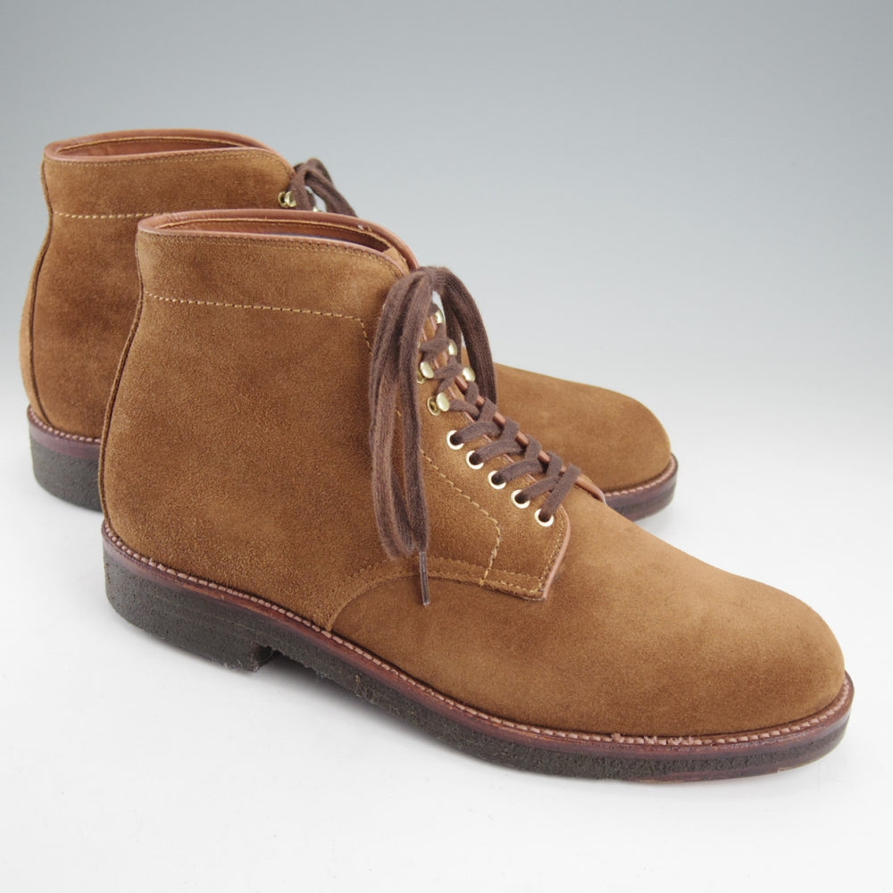 未使用★オールデン 8.5D【貴重★ブルックスブラザーズ別注/ツリー付/09187】レースアップブーツ/スエード/茶/BROOKS BROTHERS/ALDEN★o084