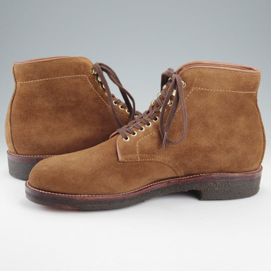 未使用★オールデン 8.5D【貴重★ブルックスブラザーズ別注/ツリー付/09187】レースアップブーツ/スエード/茶/BROOKS BROTHERS/ALDEN★o084