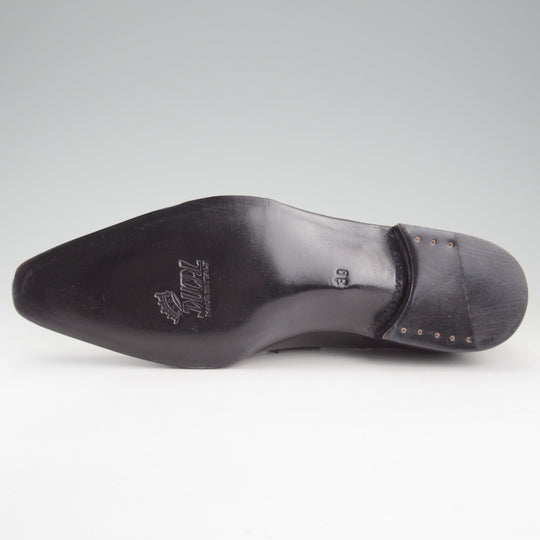 未使用★(伊)DUCAL/デュカル SIZE 39【★ショートウイング/6296】カーフ/黒/メンズ★o620