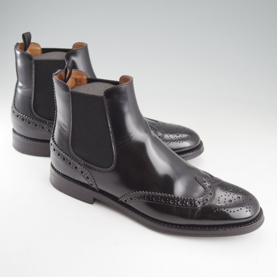 極美品★チャーチ(レディース) SIZE 36.5【定価￥198,000-★KETSBY WG/サイドゴアブーツ】ポリッシュドバインダーカーフ/黒/Church's★o622