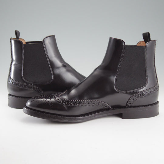 極美品★チャーチ(レディース) SIZE 36.5【定価￥198,000-★KETSBY WG/サイドゴアブーツ】ポリッシュドバインダーカーフ/黒/Church's★o622